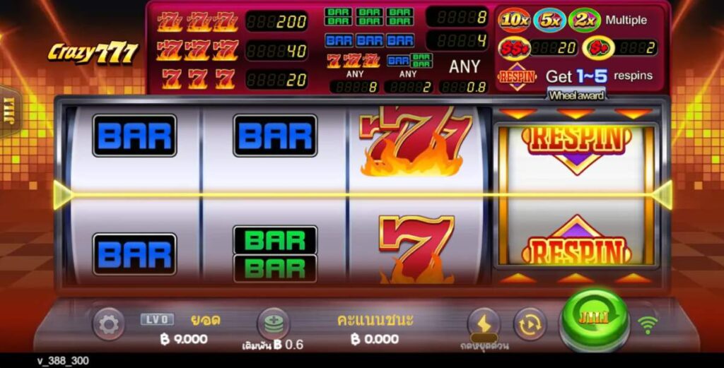 เกมสล็อต Crazy777 โดย jili ที่คาสิโน HUC99